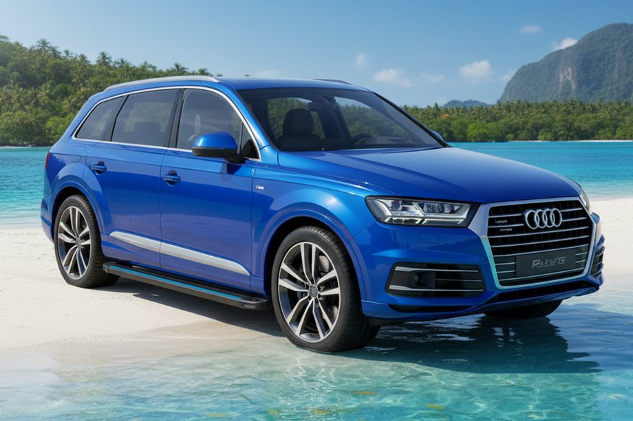 Audi Q7 2015–2026 Progi Boczné Maya Blue (2 szt., Aluminium) Image