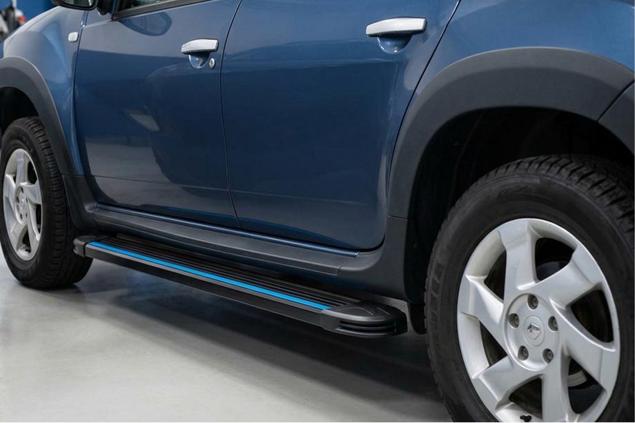 Dacia Duster 2008-2018 Progi Boczné Maya Blue (2 szt., Aluminium) Image