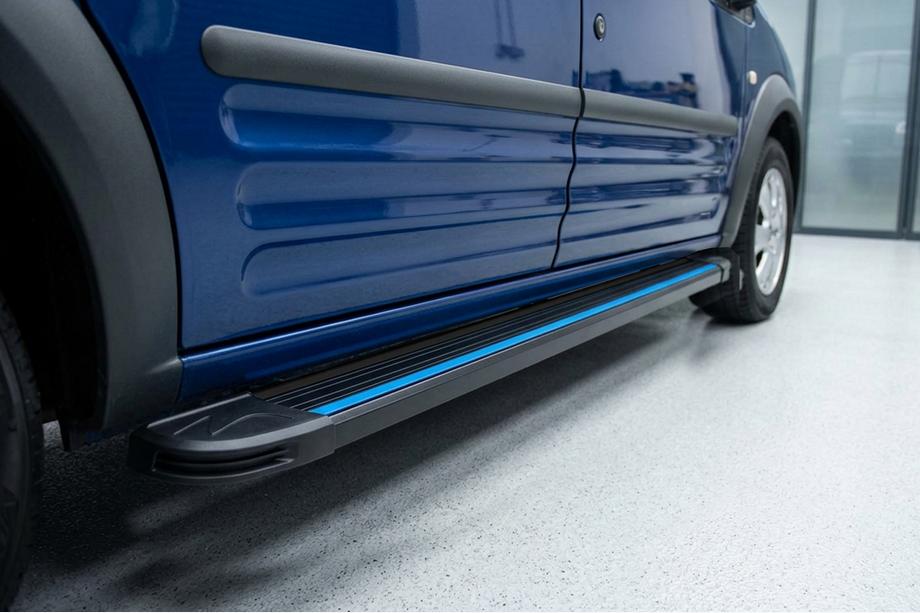 Ford Connect 2006–2009 Progi Boczné Maya Blue (2 szt., Aluminium) Image