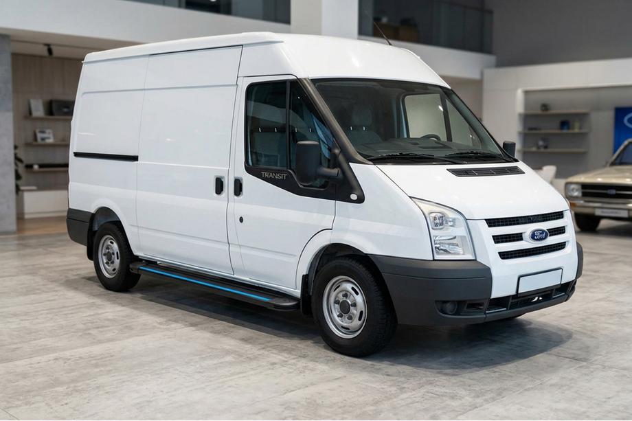 Ford Transit 2000–2014 Progi Boczné Maya Blue (2 szt., Aluminium) L2 (średni rozstaw osi) Image