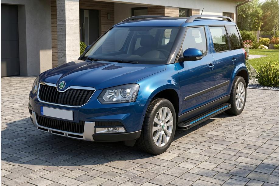 Skoda Yeti 2009-2017 Progi Boczné Maya Blue (2 szt., Aluminium) Image