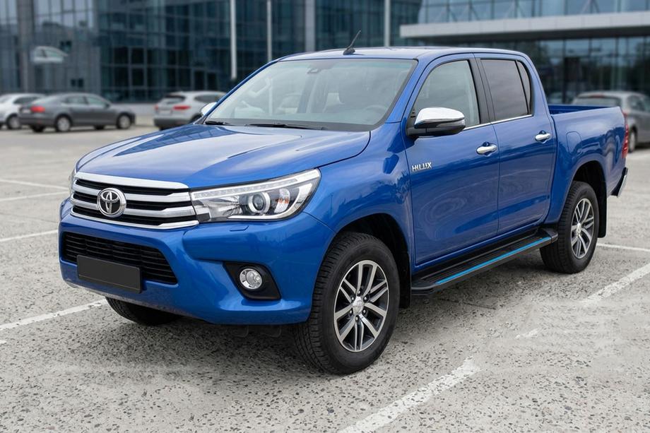 Toyota Hilux 2015- Progi Boczné Maya Blue (2 szt., Aluminium) Image