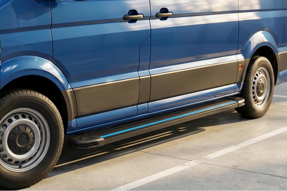 Volkswagen Crafter 2016- Progi Boczné Maya Blue (2 szt., Aluminium) Long/ExtraLong Image