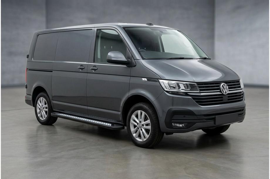 Volkswagen T6 2015-2024 Progi Boczne New Vision Black (2 szt., Aluminium) Długa Baza Image