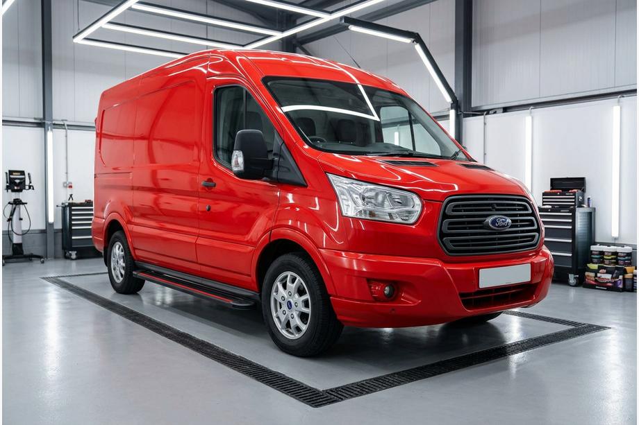 Ford Transit 2014- Progi Boczné Maya Red (2 szt., Aluminium) Image
