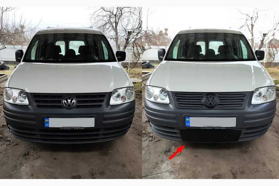 Volkswagen Caddy 2004-2010 Zimowa osłona na kratkę (dolna) Image
