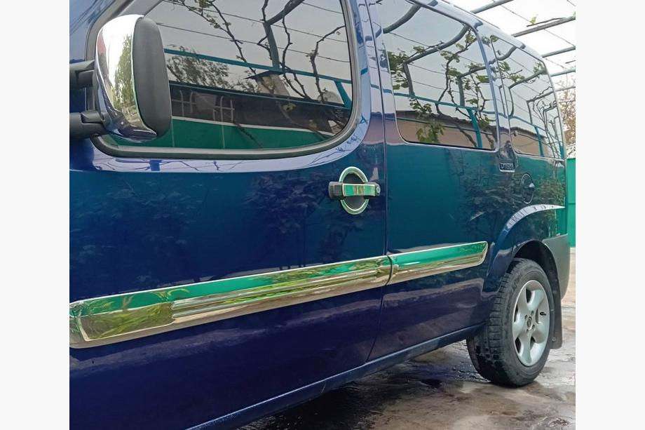 Fiat Doblo I 2005-2010 Listwy Drzwiowe Szeroki Model (4 szt, Stal Nierdzewna) OmsaLine - Włoska Stal Nierdzewna Image