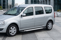 Renault Logan MCV 2005-2013 Progi Boczné Allmond Grey (2 szt., Aluminium) zdjęcia 3