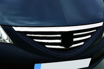 Dacia Logan MCV 2004-2014 Nakładki na przedni grill 2004-2008 (stal nierdzewna) Carmos - Turecka Stal Nierdzewna zdjęcia 1