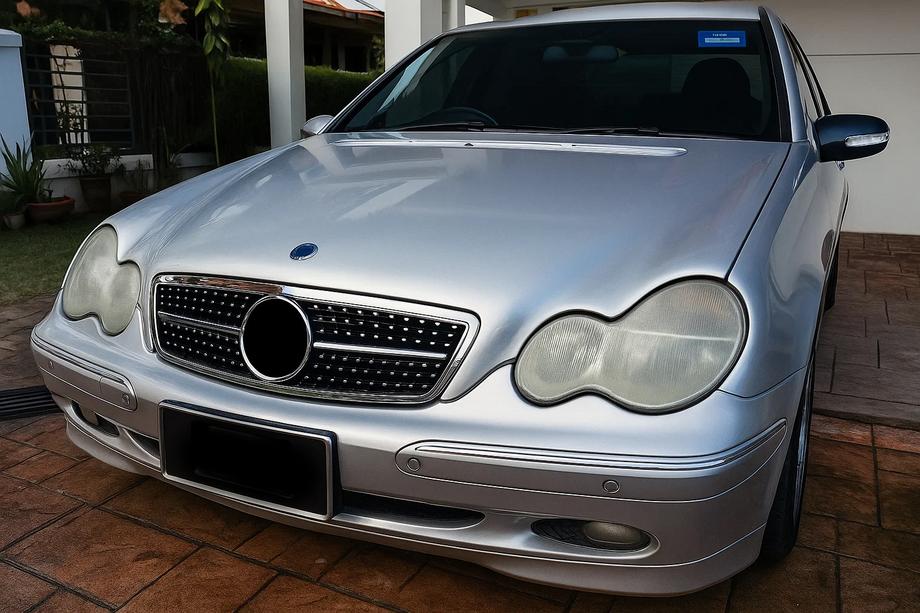 Mercedes C-class W203 2000-2007 Przedni Grill Diamond Silver Zdjęcia 1
