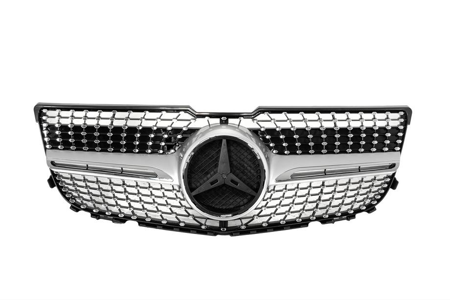 Mercedes GLK class X204 2008-2015 Atrapa Chłodnicy Diamond Silver (2013-2015) Pod kamerę Zdjęcia 5