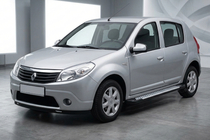 Renault Sandero 2007-2013 Progi Boczné Allmond Grey (2 szt., Aluminium) zdjęcia 1