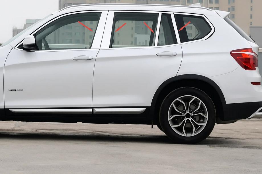 BMW X3 F25 2011-2018 Nakładki na słupki drzwi ze stali nierdzewnej Image