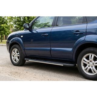 Progi boczne Bosphorus Grey (2 szt., aluminium) Hyundai Tucson JM 2004- zdjęcia 1