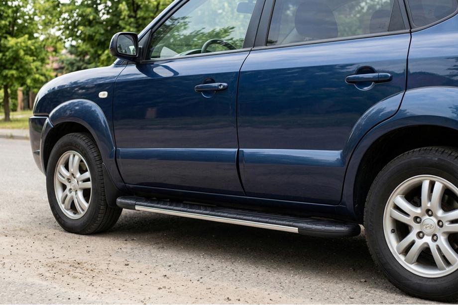Hyundai Tucson JM 2004- Progi boczne Bosphorus Grey (2 szt., aluminium) Image