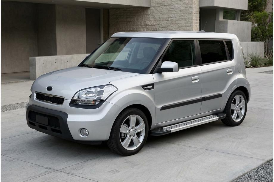 Kia Soul I 2008-2013 Progi Boczné New Vision Grey (2 szt, Aluminium) Image