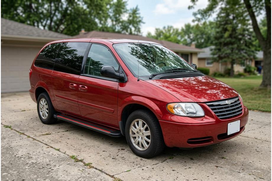 Chrysler Voyager 2001-2007 Progi Boczné Maya Red (2 szt., Aluminium) Image