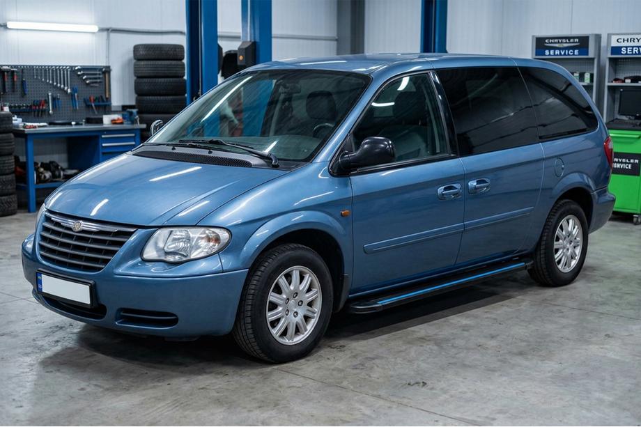 Chrysler Voyager 2001-2007 Progi Boczné Maya Blue (2 szt., Aluminium) Image