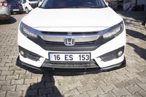 Honda Civic Sedan X 2016-2021 Lotka przedniego zderzaka V1 (czarna) zdjęcia 4