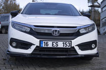 Honda Civic Sedan X 2016-2021 Lotka przedniego zderzaka V1 (czarna) zdjęcia 6