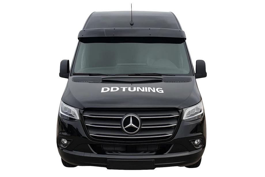 Mercedes Sprinter W907/W910 2018- Daszek na szybę przednią (czarny połysk, 5mm) Zdjęcia 2