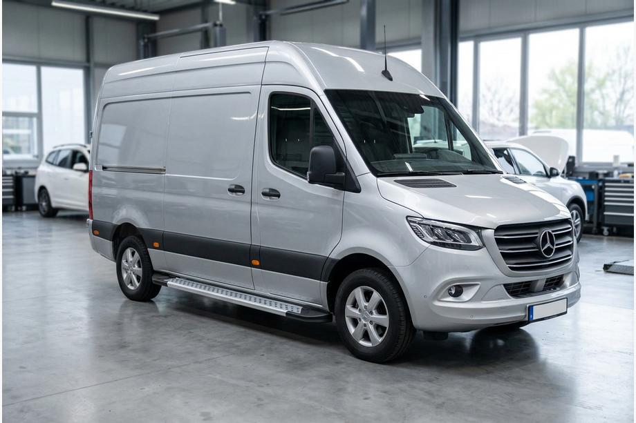Mercedes Sprinter W907/W910 2018- Progi Boczné New Vision Grey (2 szt., Aluminium) Long/ExtraLong Image