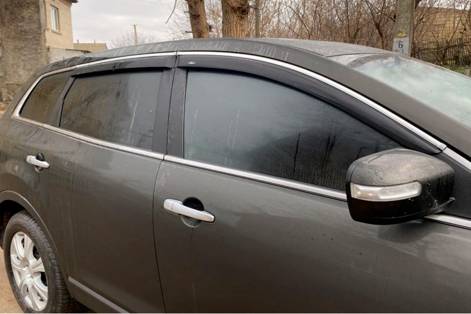 Mazda CX-9 2007-2016 Deflektory szyb z listwą chromowaną (4 szt, HIC) Zdjęcia 1