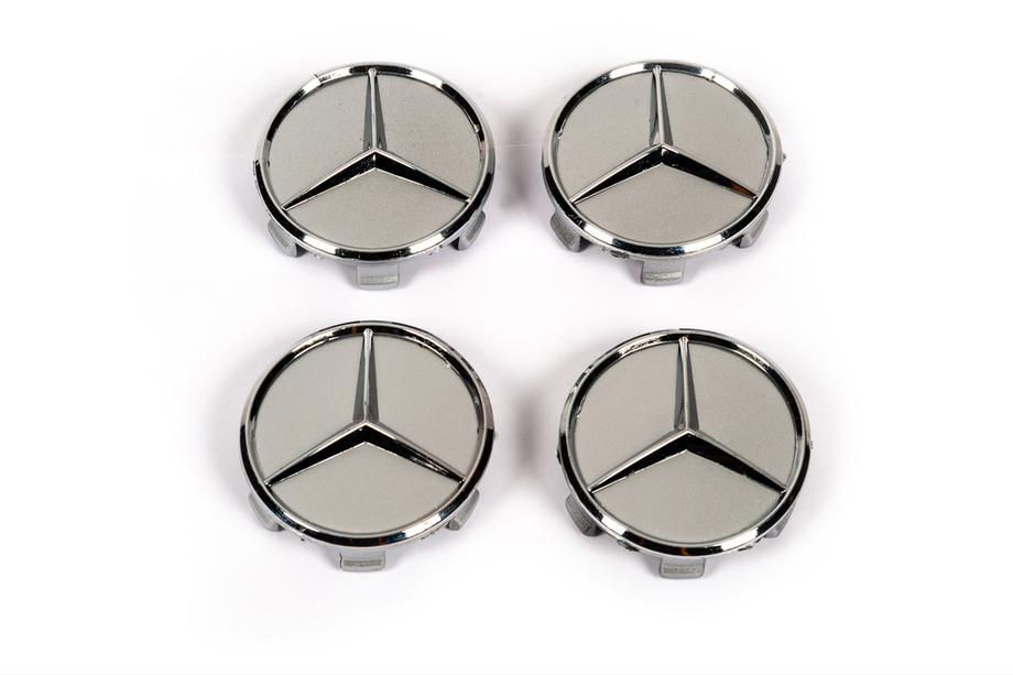 Mercedes-Benz Dekielki na felgi 75/71 mm bez pierścienia (4 szt, szare) Zdjęcia 1