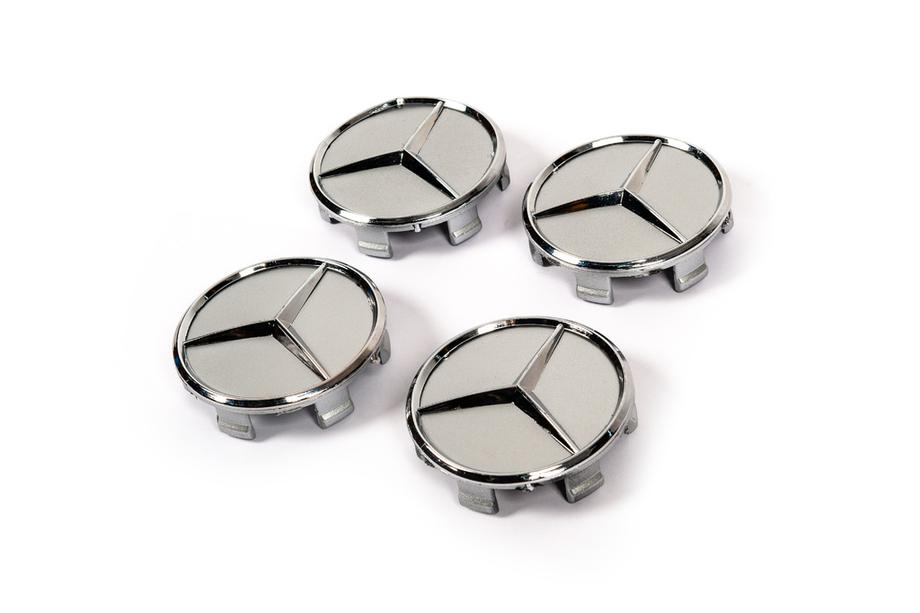 Mercedes-Benz Dekielki na felgi 75/71 mm bez pierścienia (4 szt, szare) Zdjęcia 3