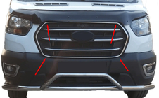 Ford Transit 2014- Chromowane Obwódki Atrapy Chłodnicy (2019+, 4 szt, Stal Nierdzewna) Carmos - Turecka Stal Nierdzewna zdjęcia 1