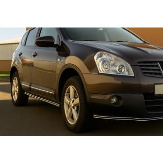 Boczne Podwójne Rury (2 szt., Stal Nierdzewna) Nissan Qashqai 2007-2010 zdjęcia 1