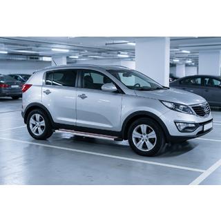 Progi Boczne Maya Czerwono-Szare (2 szt., Aluminium) Kia Sportage 2010-2015 zdjęcia 1