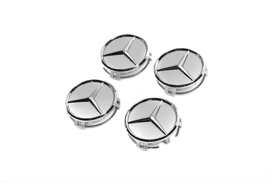 Mercedes-Benz Dekielki na felgi 70/75 mm z pierścieniem (4 szt, szare) Zdjęcia 4