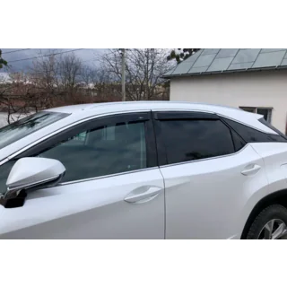 Deflektory szyb z listwą chromowaną Short (4 szt, HIC) Lexus RX 2016-2022 zdjęcia 2