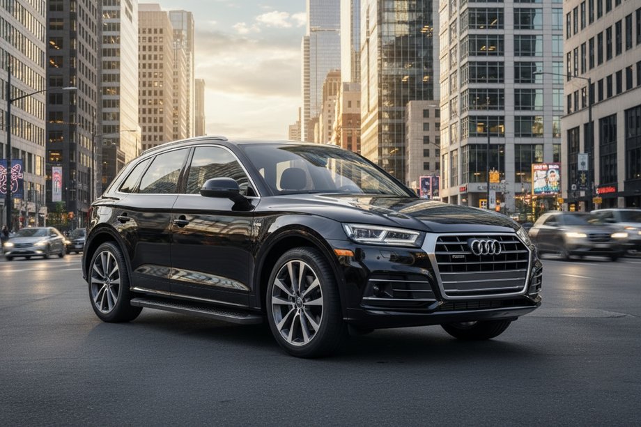 Audi Q5 2017-2025 Progi Boczné Allmond Black (2 szt., Aluminium) Zdjęcia 1