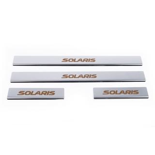Nakładki progowe Carmos Solaris V1 (4 szt, stal nierdzewna) Hyundai Accent 2011-2017 zdjęcia 2