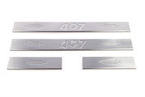 Peugeot 407 2004-2011 Nakładki progowe ze stali nierdzewnej (Carmos V2, 4 szt.) zdjęcia 2