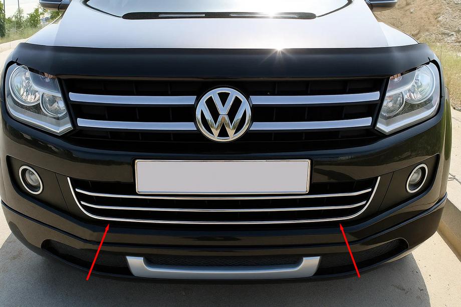 Volkswagen Amarok 2010-2022 Listwa chromowana na przedni zderzak (1 szt, stal nierdzewna) Image