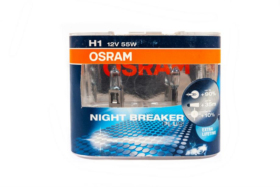 Żarówka reflektorowa Osram H1 55W 64150NBP Night Breaker Plus Zdjęcia 1