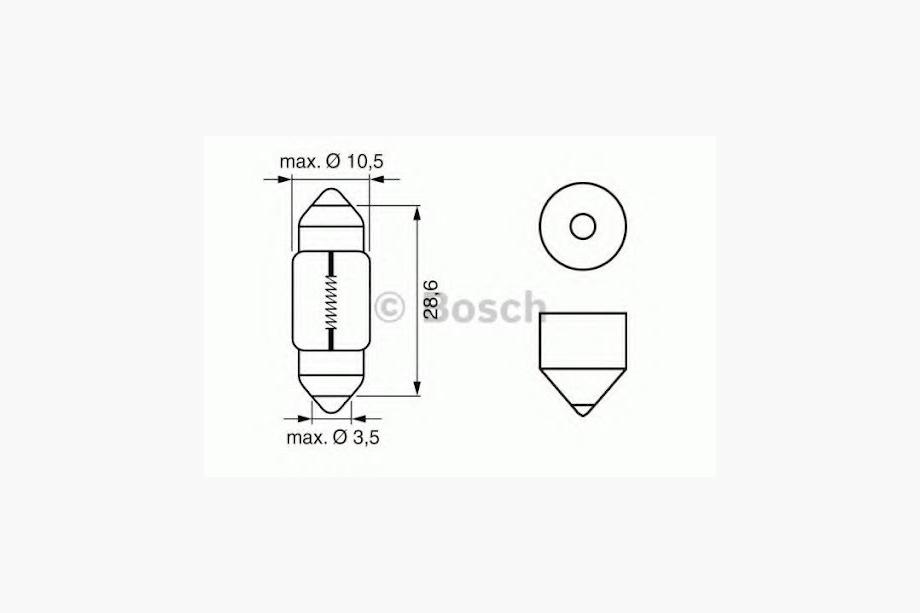 Zarowka Kontrolna Osram 6438 C10W 28mm 12V SV8.5-8 Zdjęcia 2