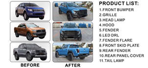 Ford Ranger 2011–2022 Zestaw Body Kit (Design F150 Raptor 2015-2020) zdjęcia 2