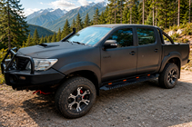 Toyota Hilux 2006-2015 Progi Boczne Dakar Czarne V1 z Oswietleniem (2 szt, Metal) zdjęcia 1