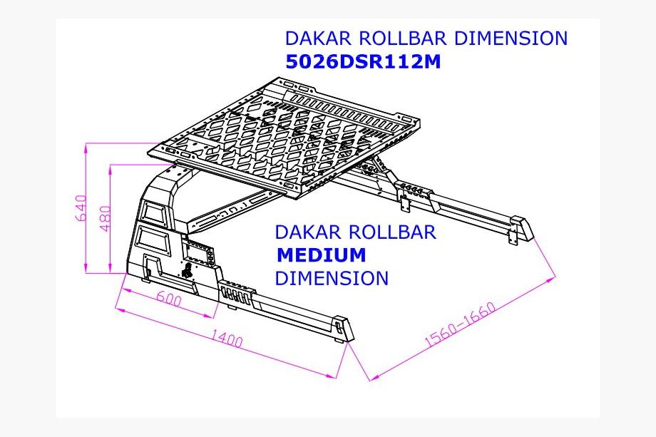 Isuzu D-Max 2019- Rollbar z koszem Dakar (bez rolet) Zdjęcia 7