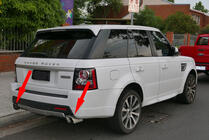 Range Rover Sport 2005-2013 Końcówki wydechu V2 (2 szt, stal nierdzewna) zdjęcia 1