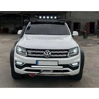 Daszek przedniej szyby pod bagażnik dachowy DAKAR (LED) Volkswagen Amarok 2010-2022 zdjęcia 1
