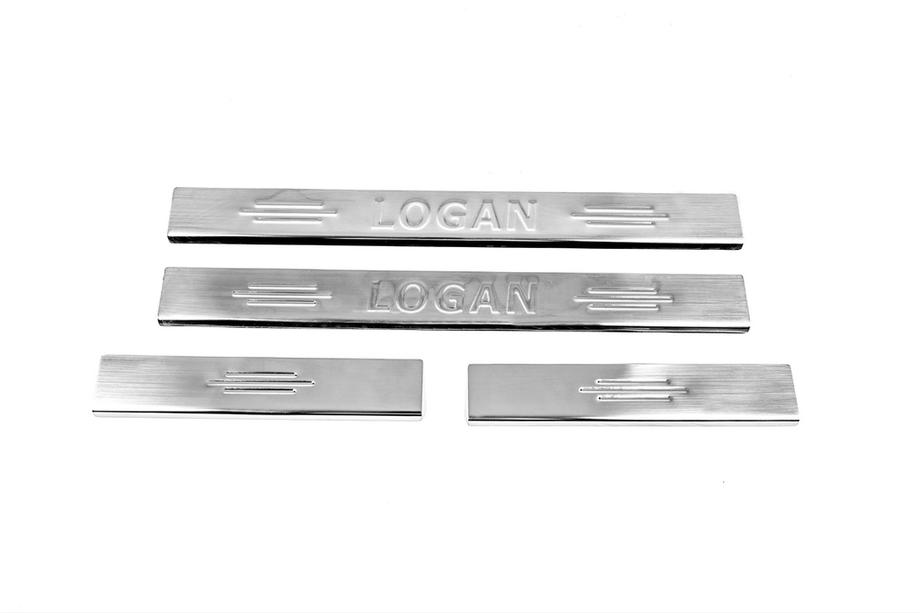 Renault Logan I 2008-2013 Nakładki progowe Carmos V2 (4 szt, stal nierdzewna) Image