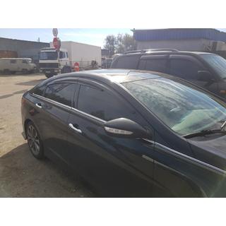 Deflektory Okien (4 szt., Sunplex Sport) Hyundai Sonata YF 2010-2014 zdjęcia 4