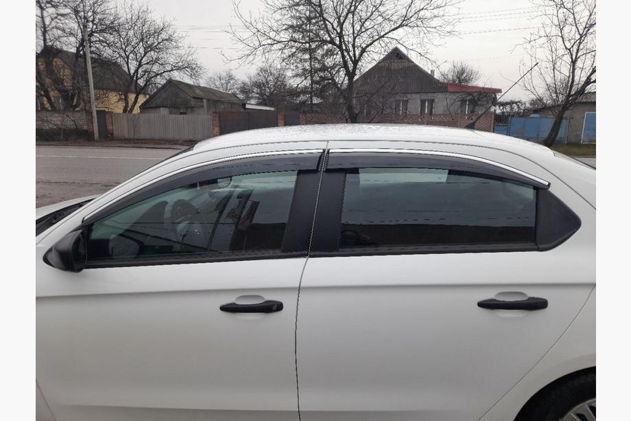 Citroen C-Elysee 2013-2022 Deflektory szyb z listwą chromowaną (4 szt., Sunplex Chrome) Zdjęcia 2