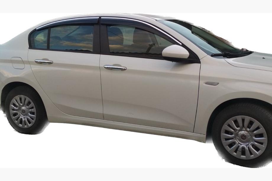 Fiat Tipo 2016- Deflektory szyb z listwą chromowaną (4 szt., Sunplex Chrome) Image