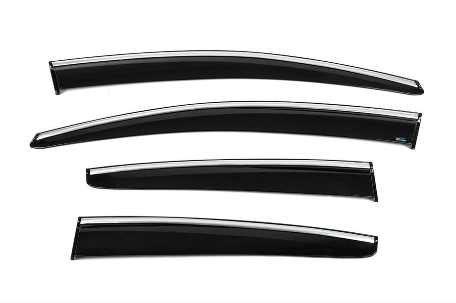 Ford Focus III 2011-2017 Deflektory szyb z listwą chromowaną HB/Sedan (4 szt., Sunplex Chrome) Zdjęcia 4